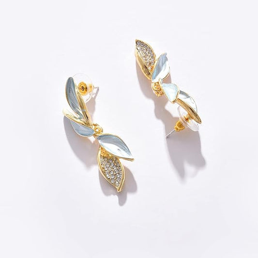 Azure Leaf Drop Earrings